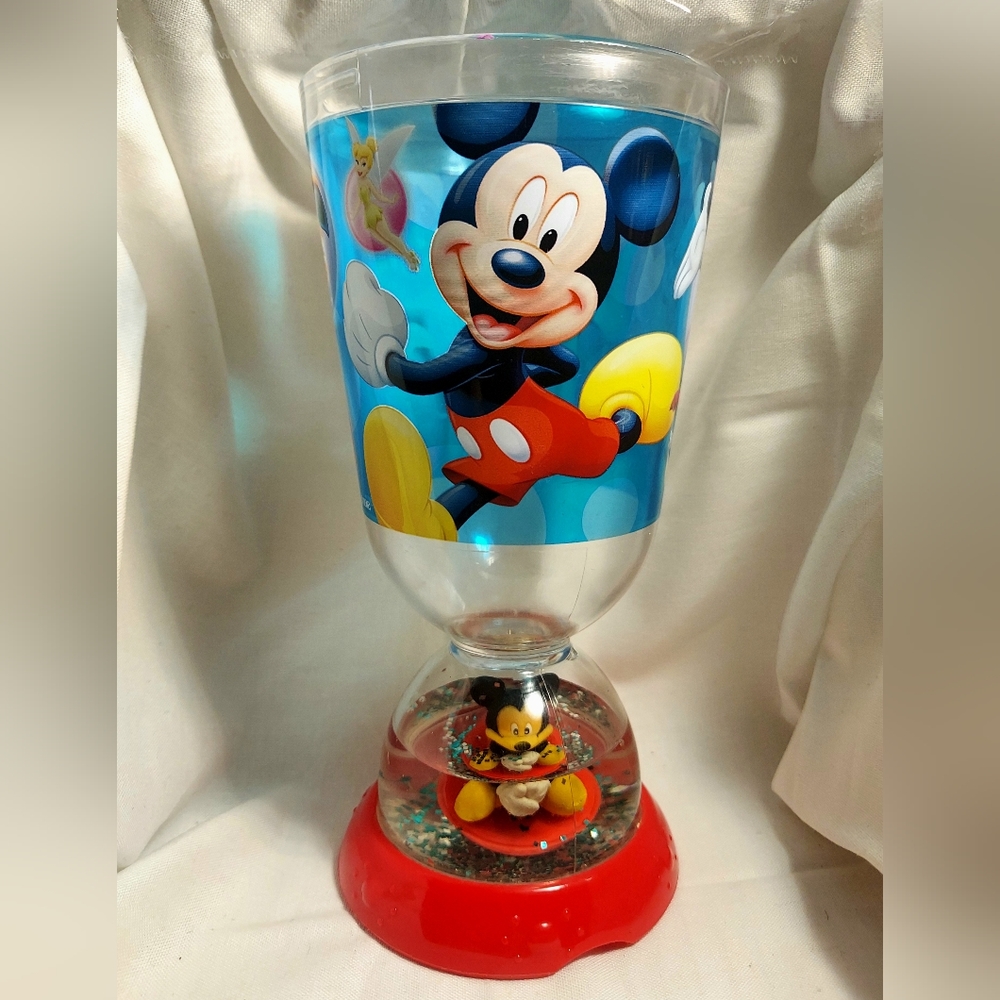 Disney Mickey Mouse Stitch Minnie Bambi Dumbo Snow Globe Cup With Glitter